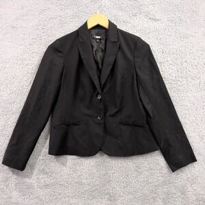 Talbots Blazer Jacket Women's 4P Petite Black 2 Button Lightweight Career Office
